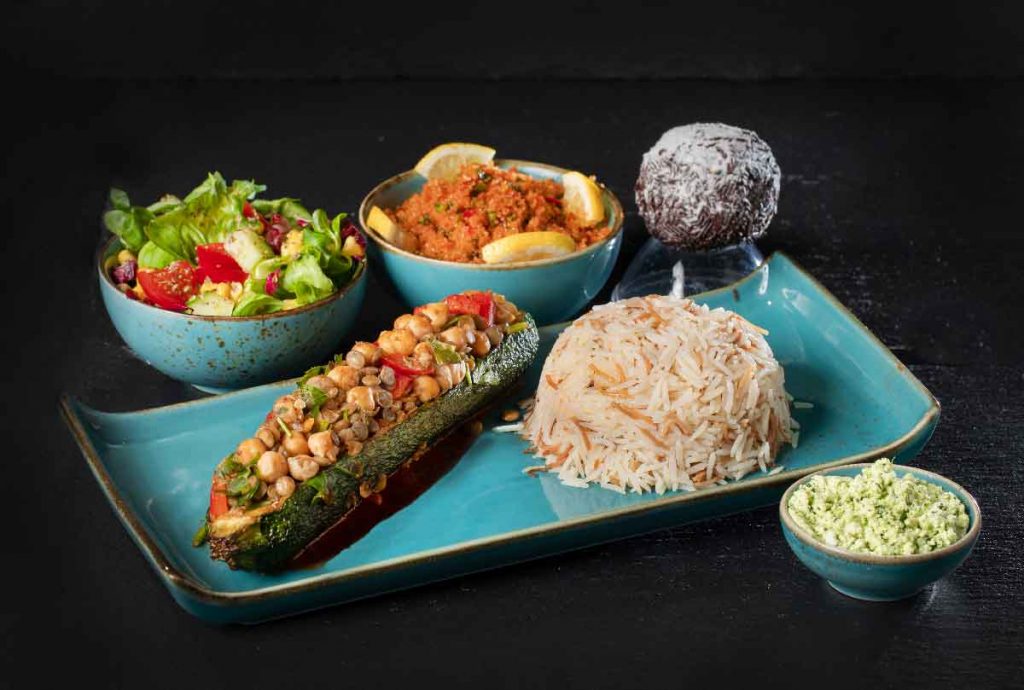 Premium Vegetarisch Gefüllte Zucchinie mit Linsen